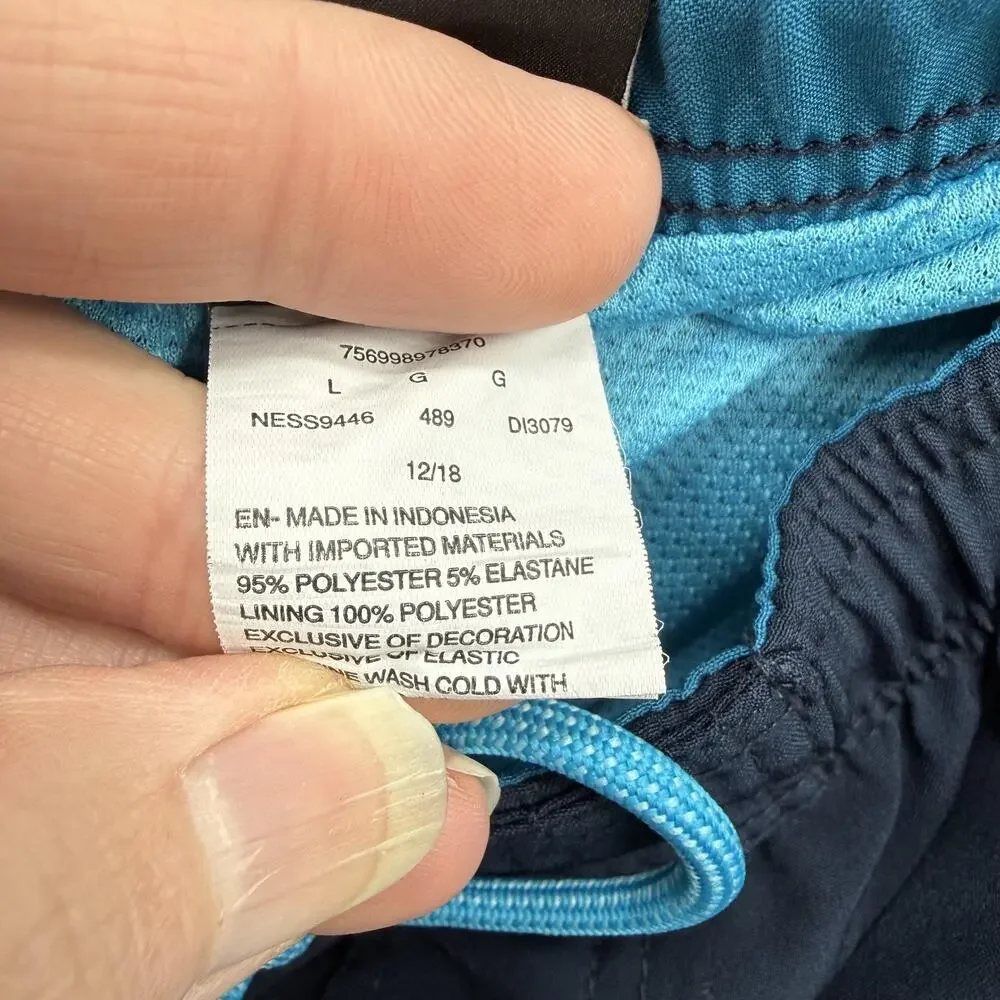 Nike Shorts Mens Large Blue Colorblock‎ Swim Trunks Mesh Lined Drawstring Beach